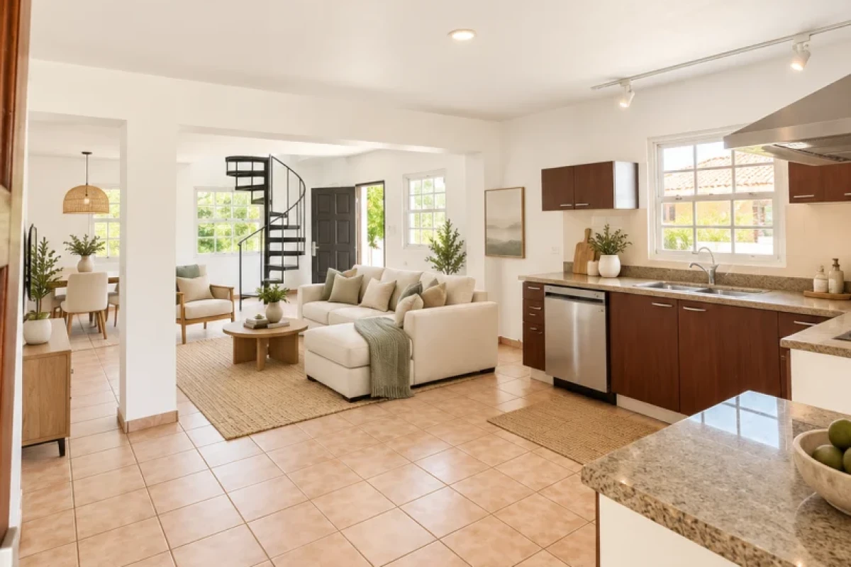 Living area, after virtual staging